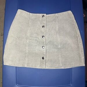 Forever 21 Corduroy Button-Front Skirt in Gray